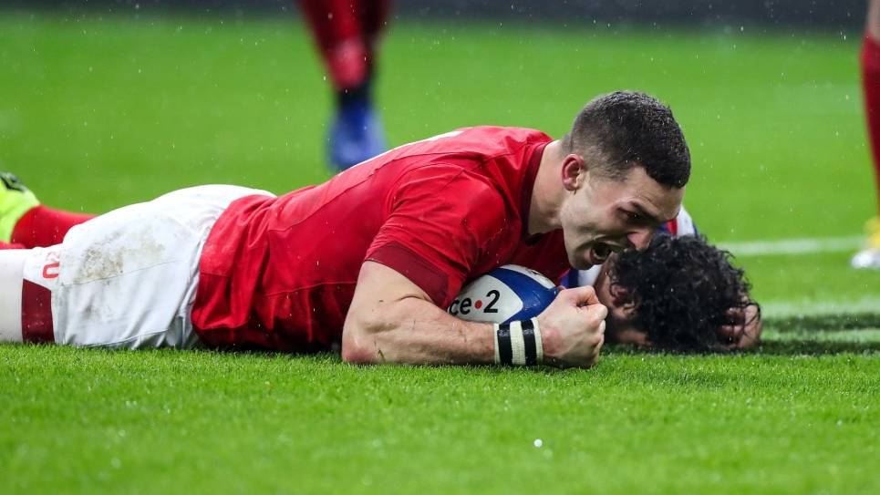 George North scores against France in 2019 George North scores against France in 2019