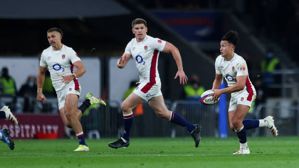 Marcus Smith, Owen Farrell and Henry Slade Marcus Smith, Owen Farrell and Henry Slade